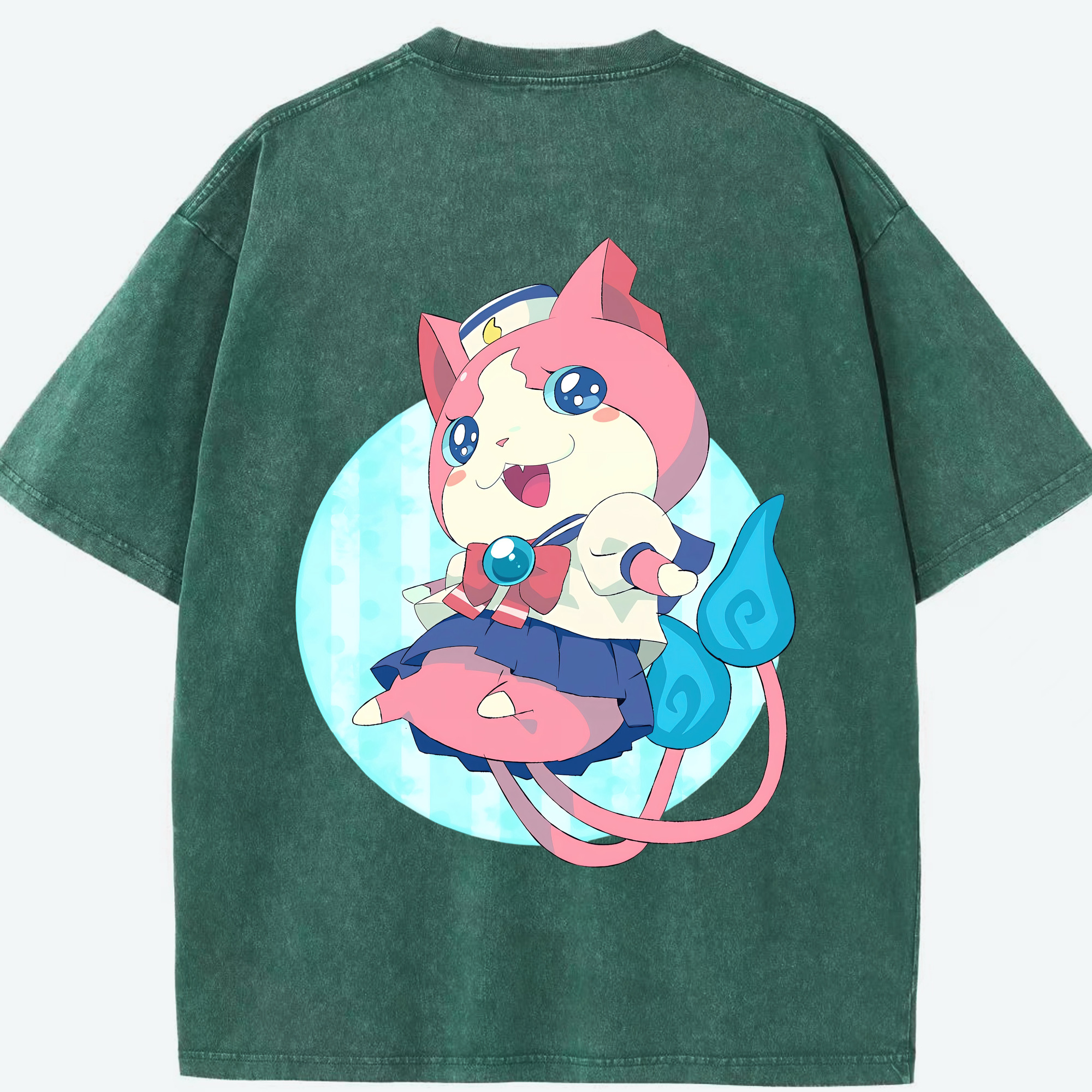 （画像用） 妖怪ウォッチ Yo-kai Watch 綿100% ヴィンテージ風 半袖Tシャツ（背面プリント）
